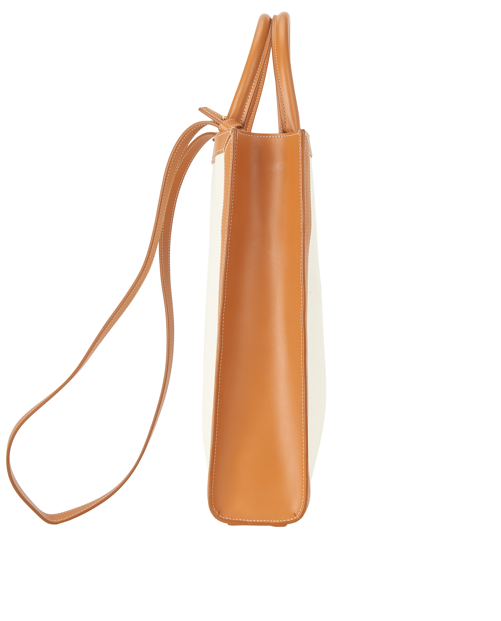 Cabas Vertical Tote, &pound;695, Handbags, Cream/Tan, Canvas, Side view